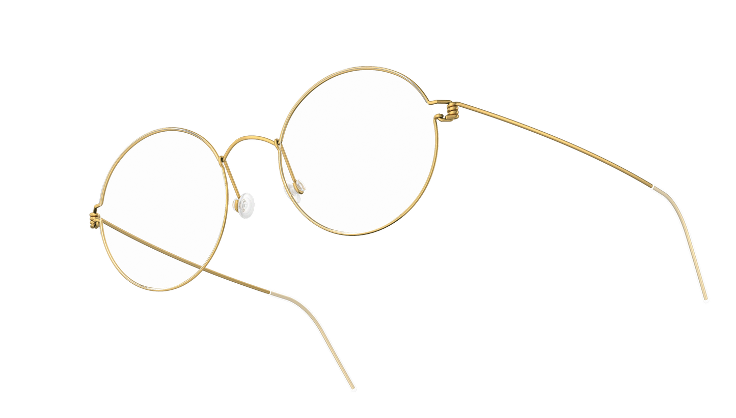 LINDBERG Air Titanium Rim Dakota — Gold — titanium eyeglasses — angled three-quarter view — official product render