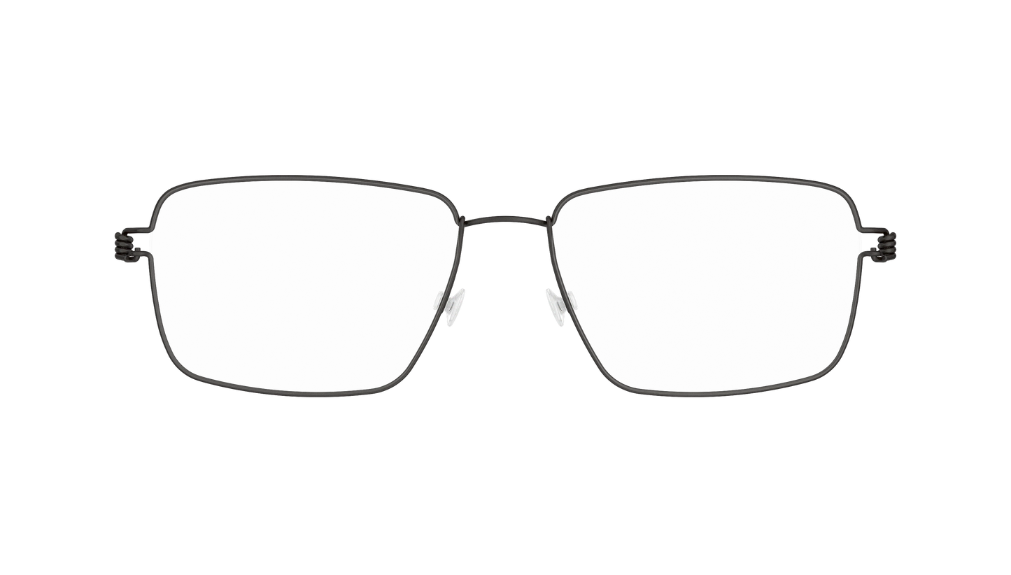LINDBERG Air Titanium Rim Aaron — Black — titanium eyeglasses — front view — official product render