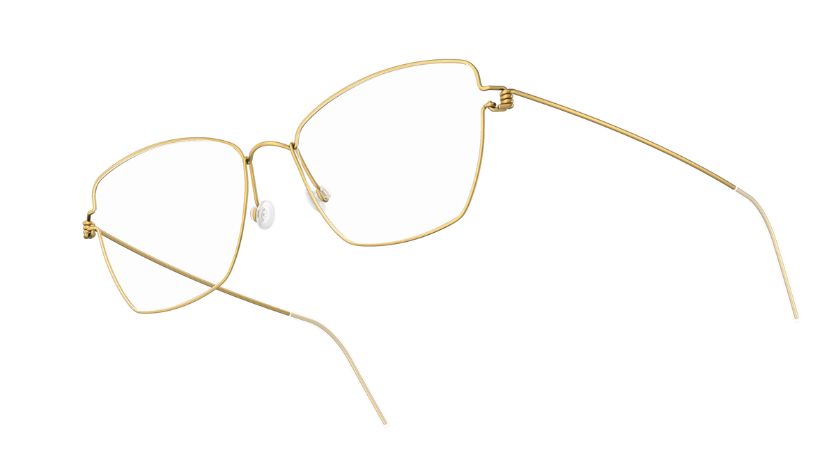 LINDBERG Air Titanium Rim Femke — Gold — titanium eyeglasses — angled three-quarter view — official product render