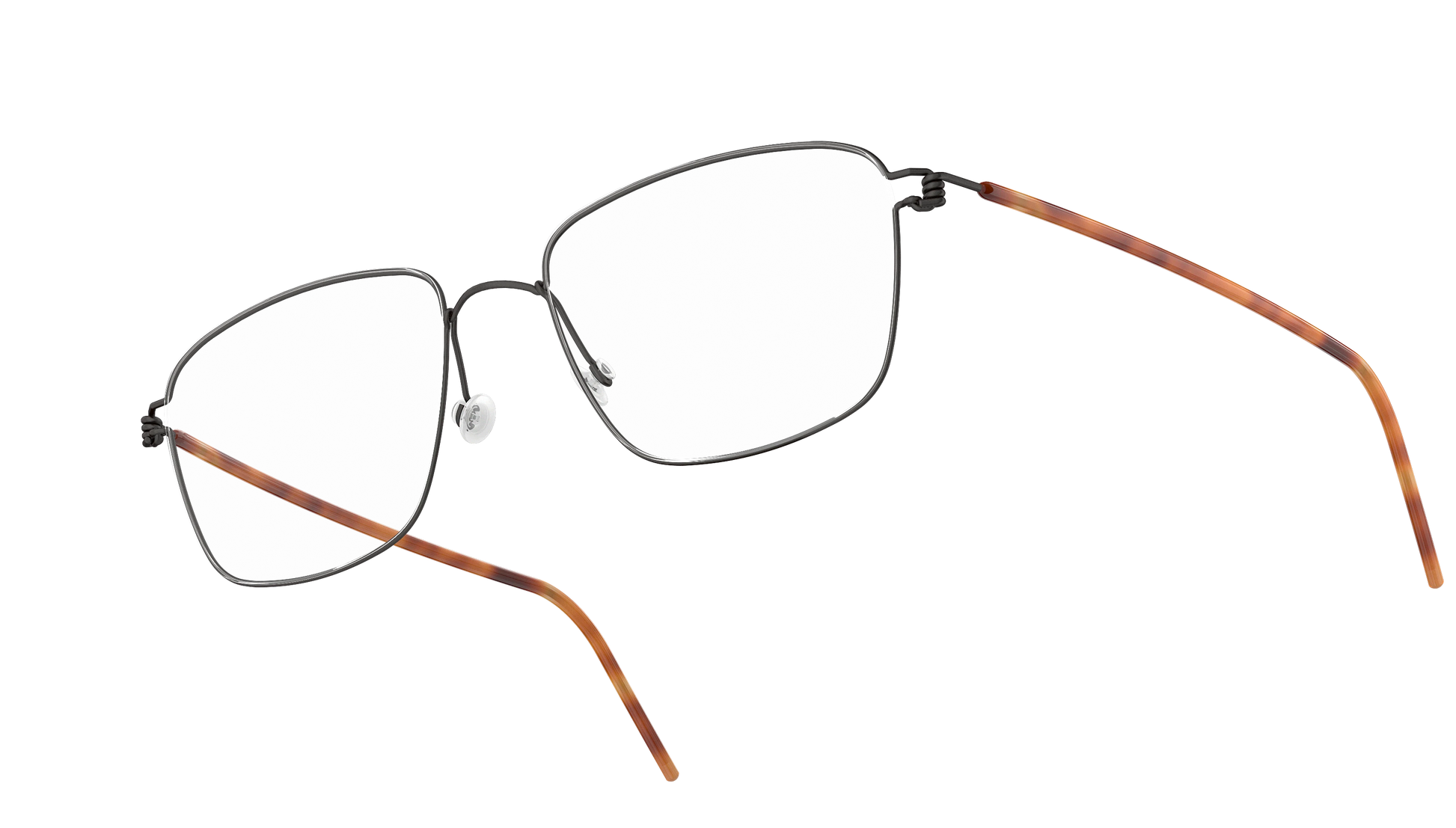 Lindberg AIR TITANIUM RIM NICHOLAS - Front View Matte Charcoal/Polished Tortoise Temple Cover - U9/K25