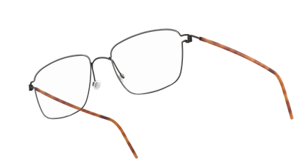 Lindberg AIR TITANIUM RIM NICHOLAS - Front View Matte Charcoal/Polished Tortoise Temple Cover - U9/K25