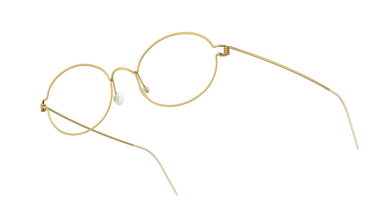 LINDBERG Air Titanium Rim Jaime — Gold — titanium eyeglasses — angled three-quarter view — official product render
