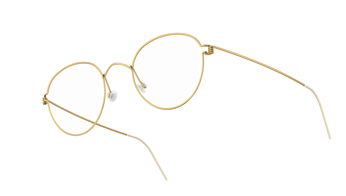 LINDBERG Air Titanium Rim Jackie — Gold — titanium eyeglasses — angled three-quarter view — official product render