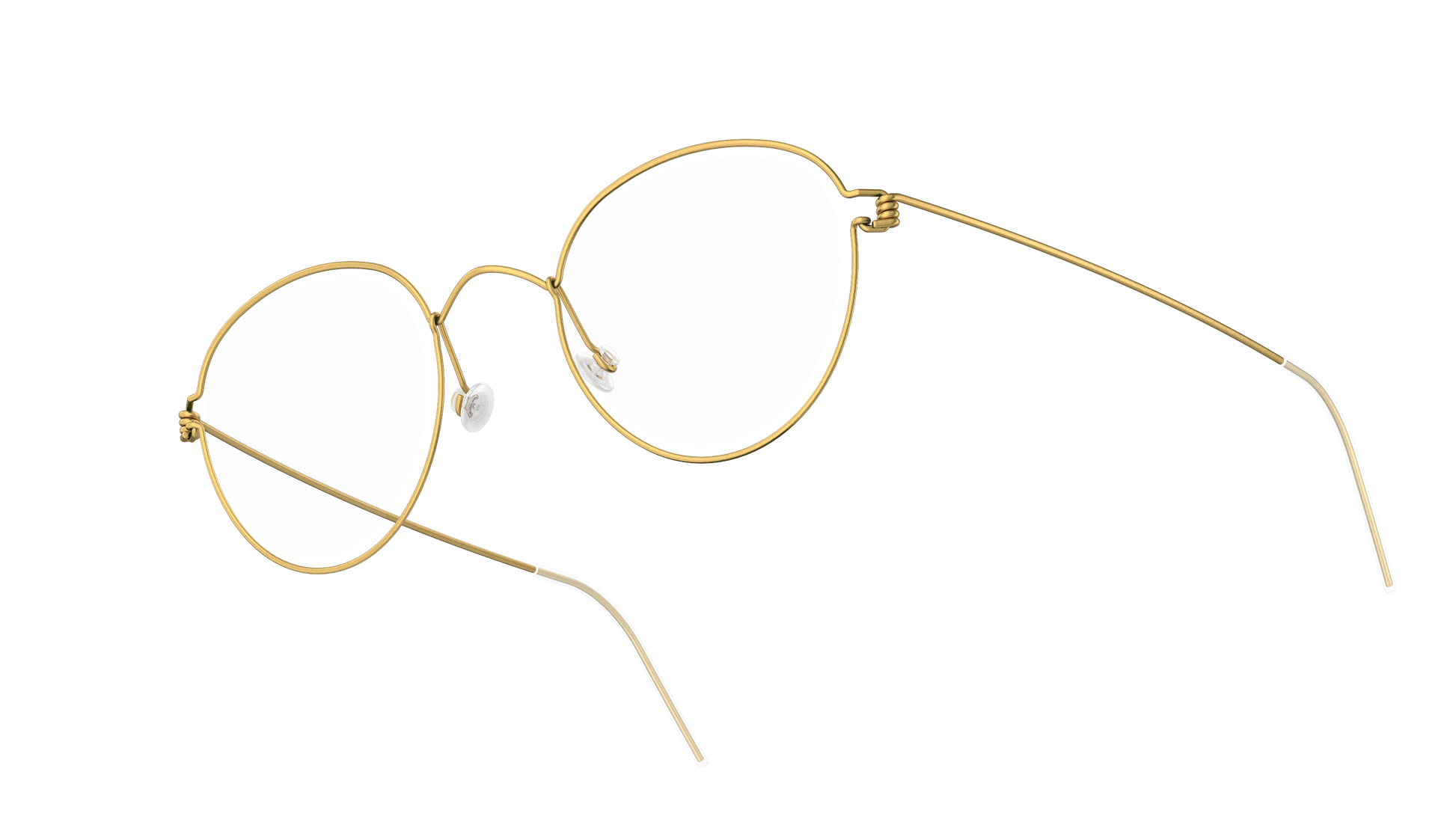 LINDBERG Air Titanium Rim Jackie — Gold — titanium eyeglasses — angled three-quarter view — official product render