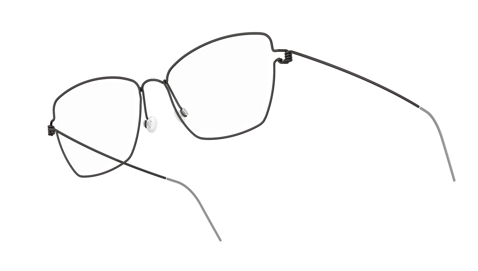 LINDBERG Air Titanium Rim Karla — Black — titanium eyeglasses — angled three-quarter view — official product render