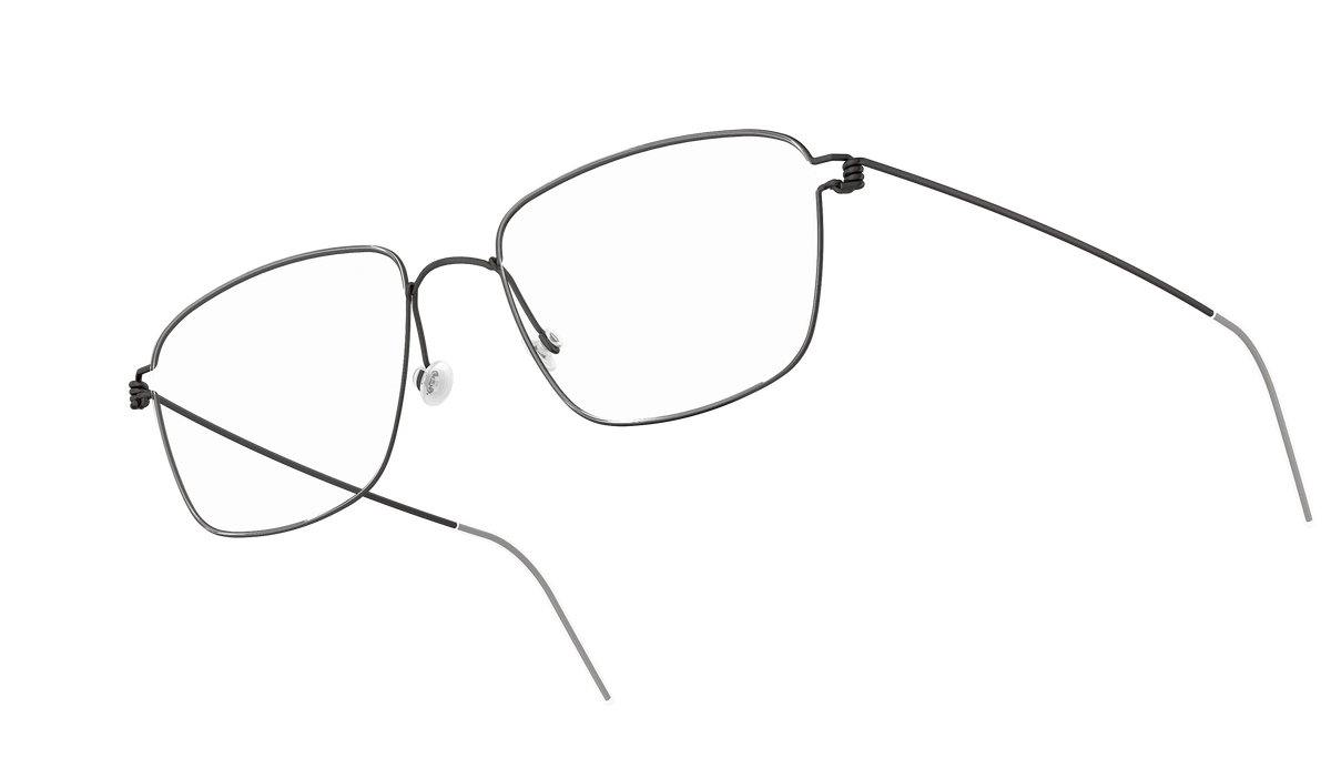 LINDBERG Air Titanium Rim Nicholas — Black — titanium eyeglasses — angled three-quarter view — official product render