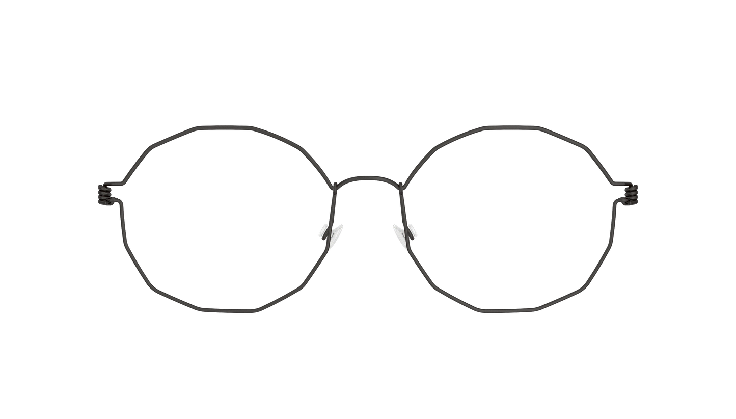 LINDBERG Air Titanium Rim Mette — Black — titanium eyeglasses — front view — official product render
