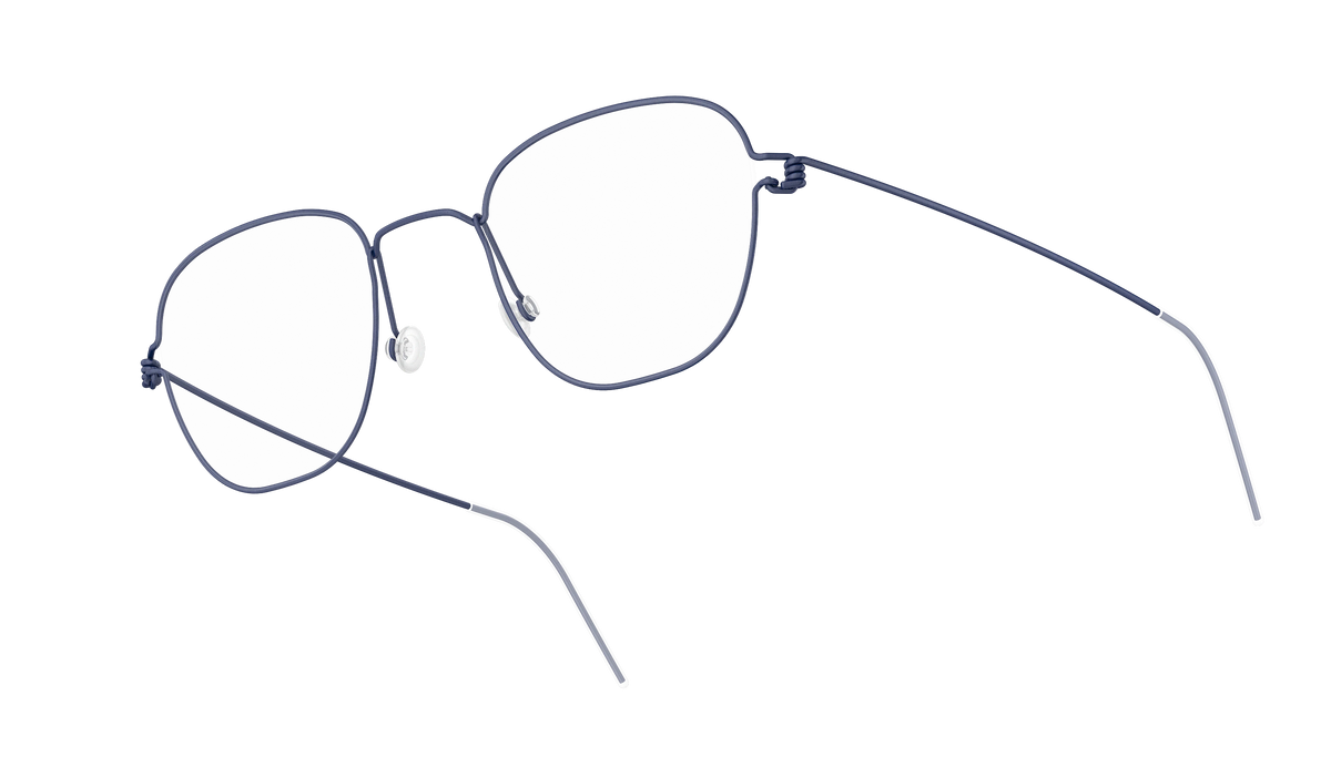 LINDBERG Air Titanium Rim Hjalmer — Navy — titanium eyeglasses — angled three-quarter view — official product render