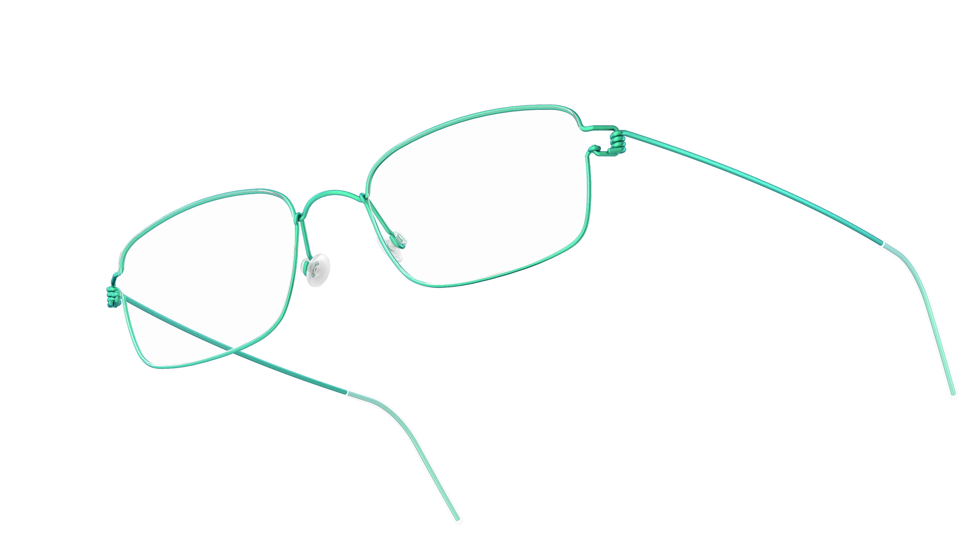 LINDBERG Air Titanium Rim Alvis — Teal — titanium eyeglasses — angled three-quarter view — official product render