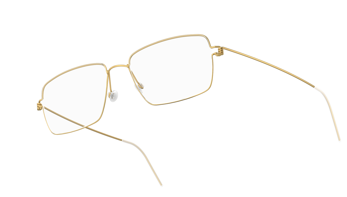 LINDBERG Air Titanium Rim Nikolaj — Gold — titanium eyeglasses — angled three-quarter view — official product render