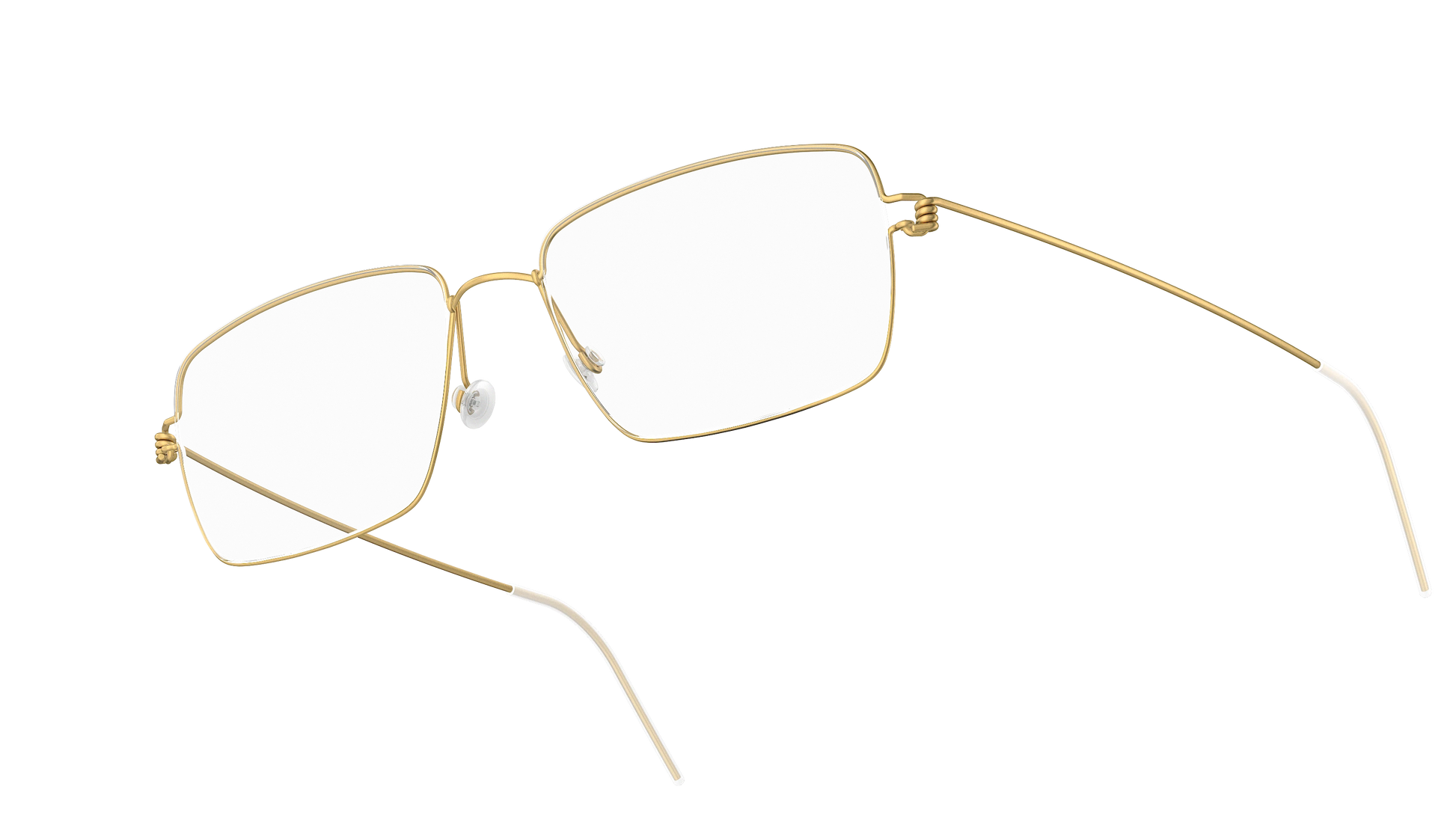 LINDBERG Air Titanium Rim Nikolaj — Gold — titanium eyeglasses — angled three-quarter view — official product render