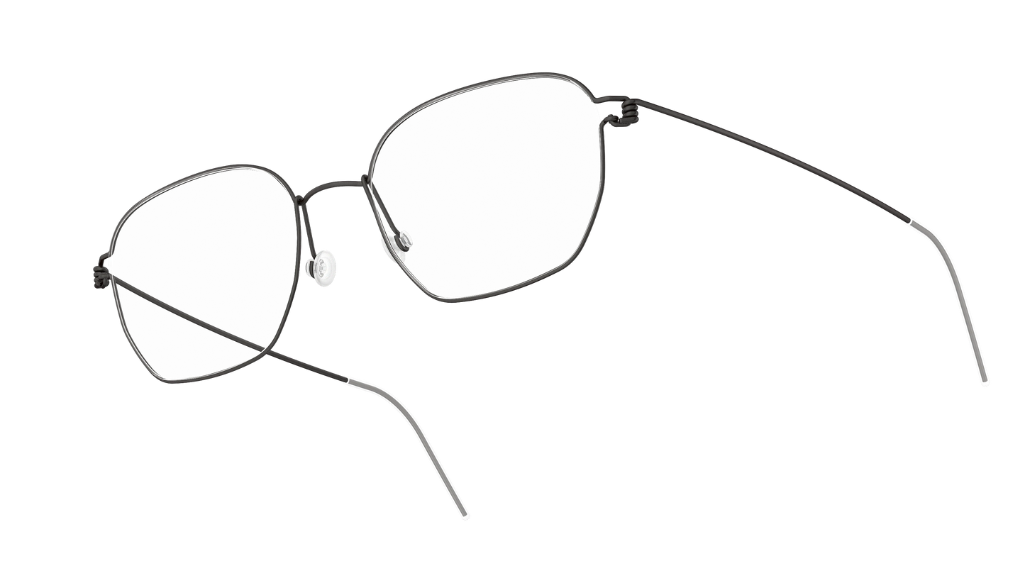 LINDBERG Air Titanium Rim Ken — Black — titanium eyeglasses — angled three-quarter view — official product render