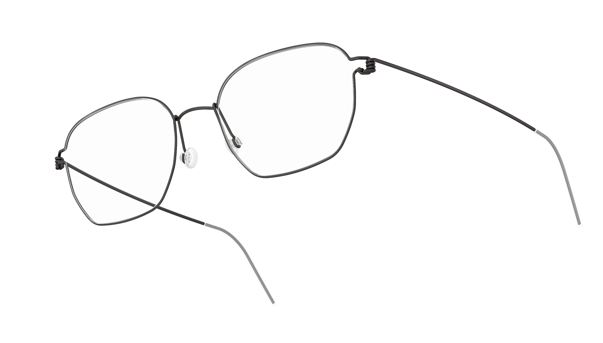 LINDBERG Air Titanium Rim Ken — Black — titanium eyeglasses — angled three-quarter view — official product render