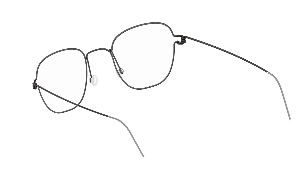 LINDBERG Air Titanium Rim Hjalmer — Black — titanium eyeglasses — angled three-quarter view — official product render