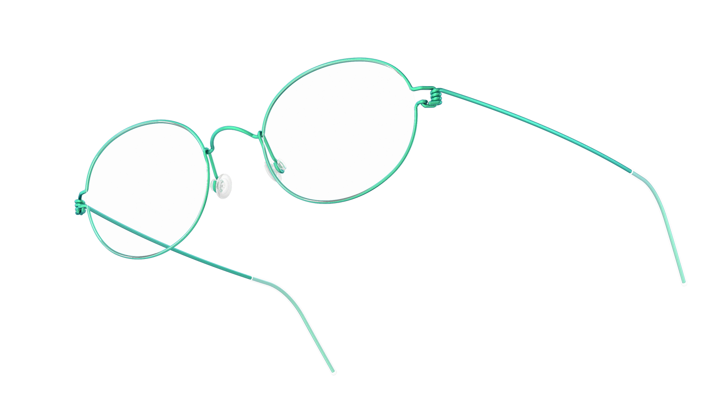 LINDBERG Air Titanium Rim York — Teal — titanium eyeglasses — angled three-quarter view — official product render