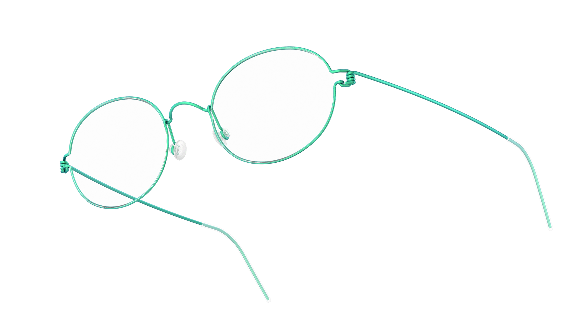 LINDBERG Air Titanium Rim York — Teal — titanium eyeglasses — angled three-quarter view — official product render