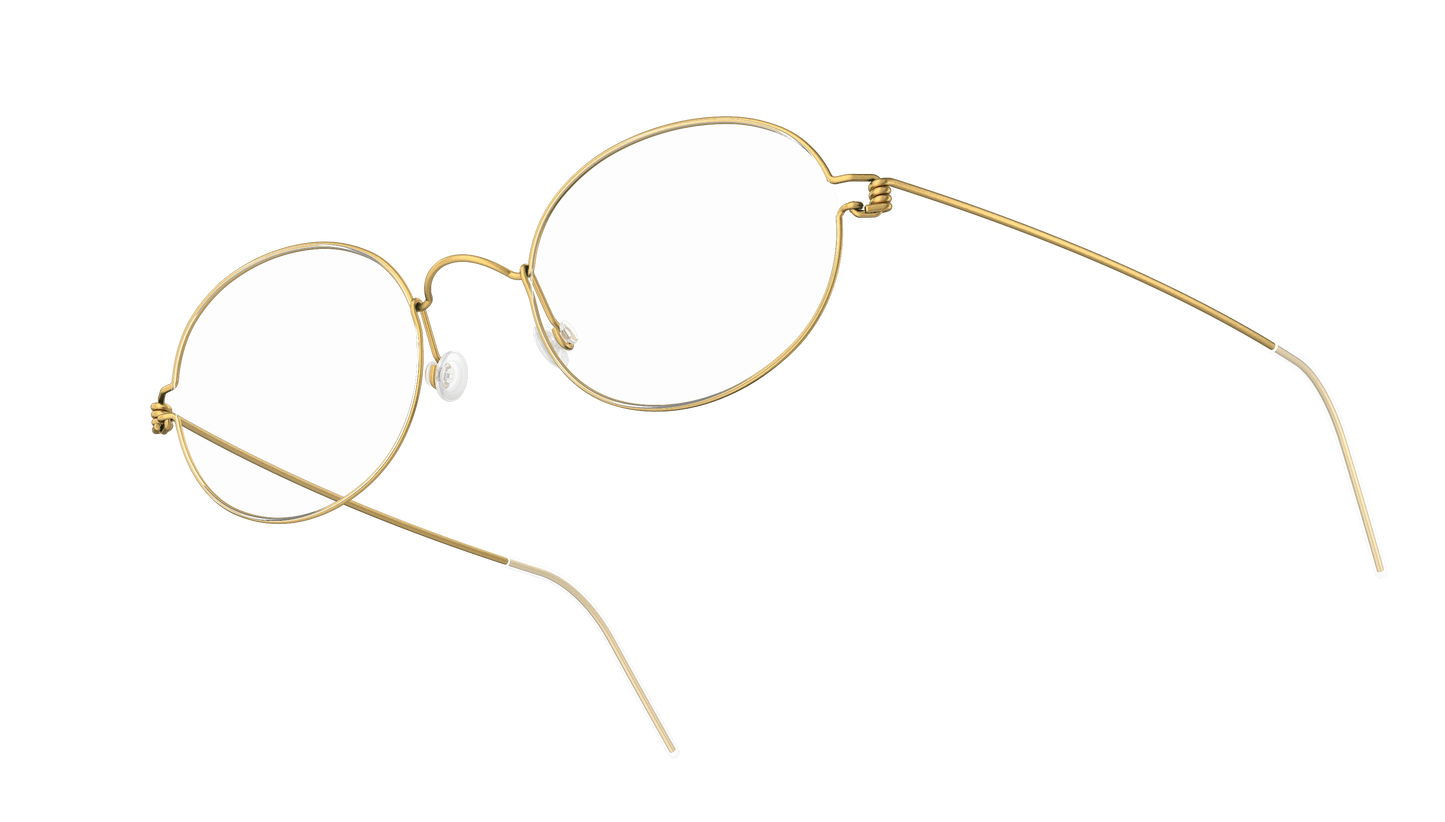 LINDBERG Air Titanium Rim York — Gold — titanium eyeglasses — angled three-quarter view — official product render