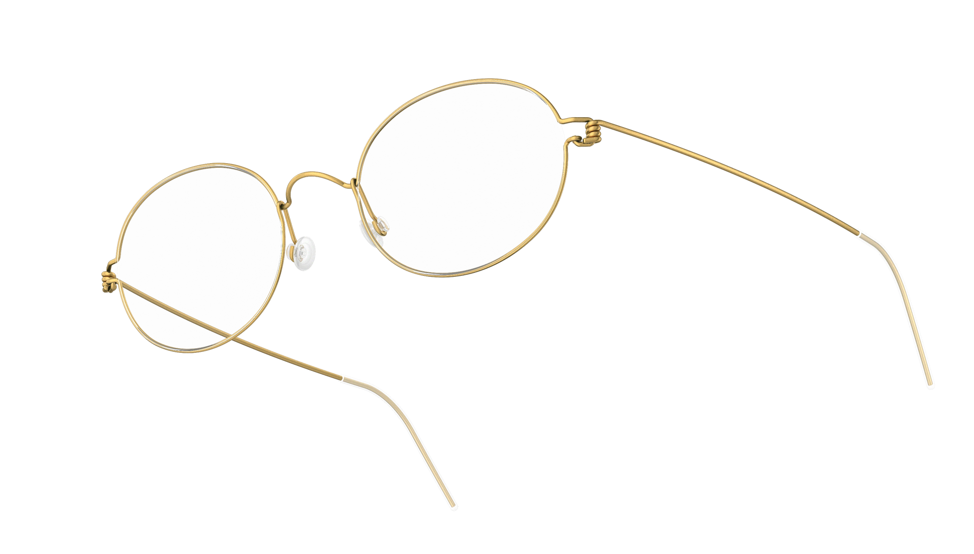 LINDBERG Air Titanium Rim York — Gold — titanium eyeglasses — angled three-quarter view — official product render