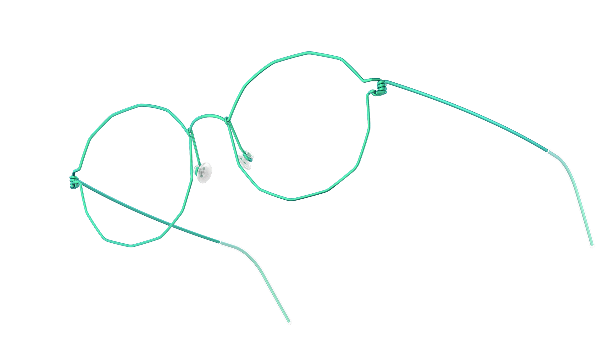 LINDBERG Air Titanium Rim Mette — Teal — titanium eyeglasses — angled three-quarter view — official product render