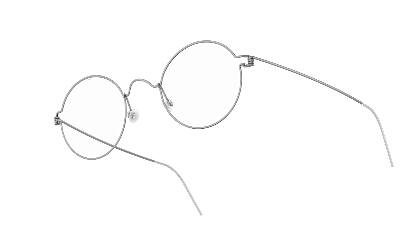 LINDBERG Air Titanium Rim Harley — Silver — titanium eyeglasses — angled three-quarter view — official product render
