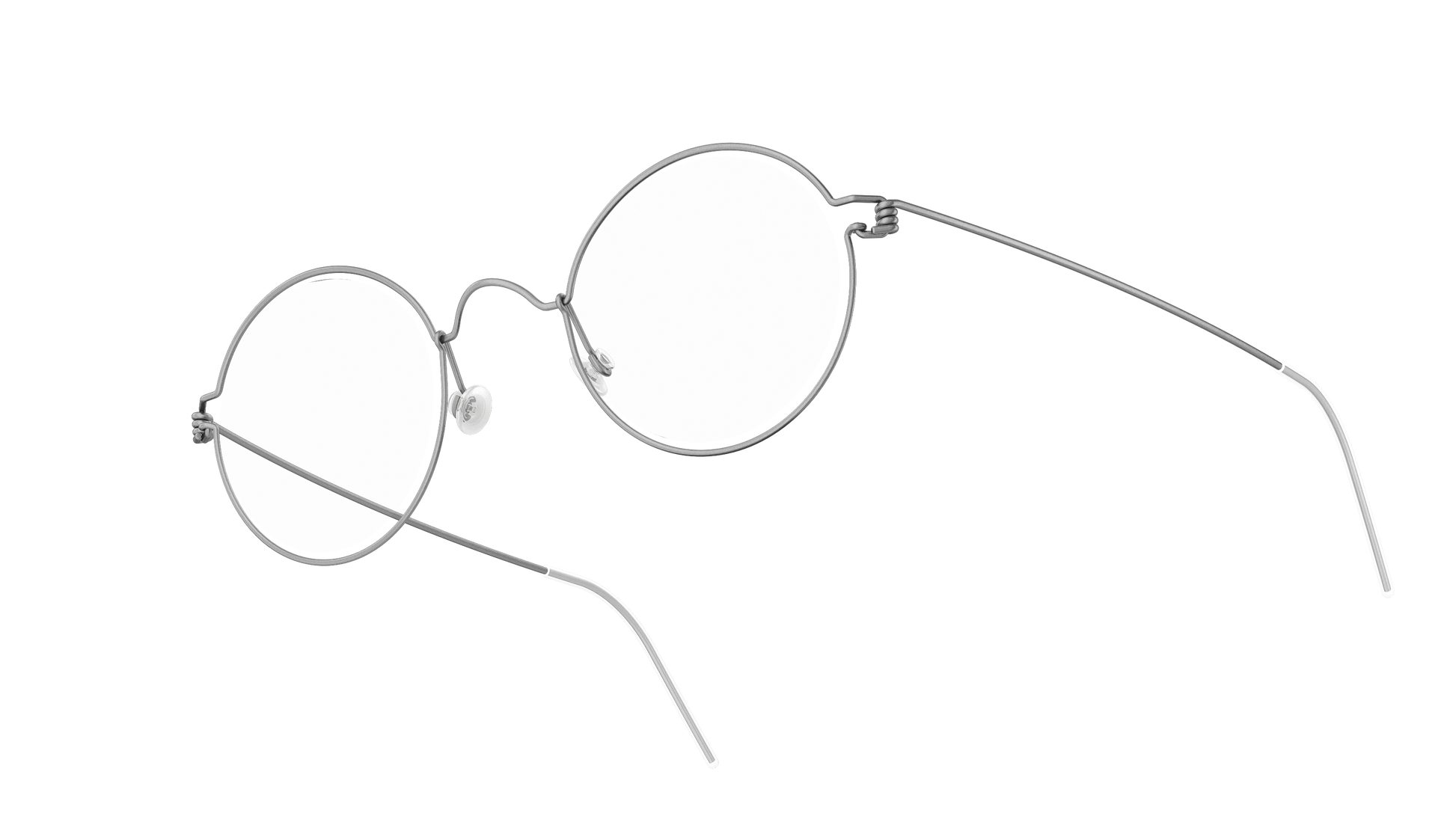 LINDBERG Air Titanium Rim Harley — Silver — titanium eyeglasses — angled three-quarter view — official product render