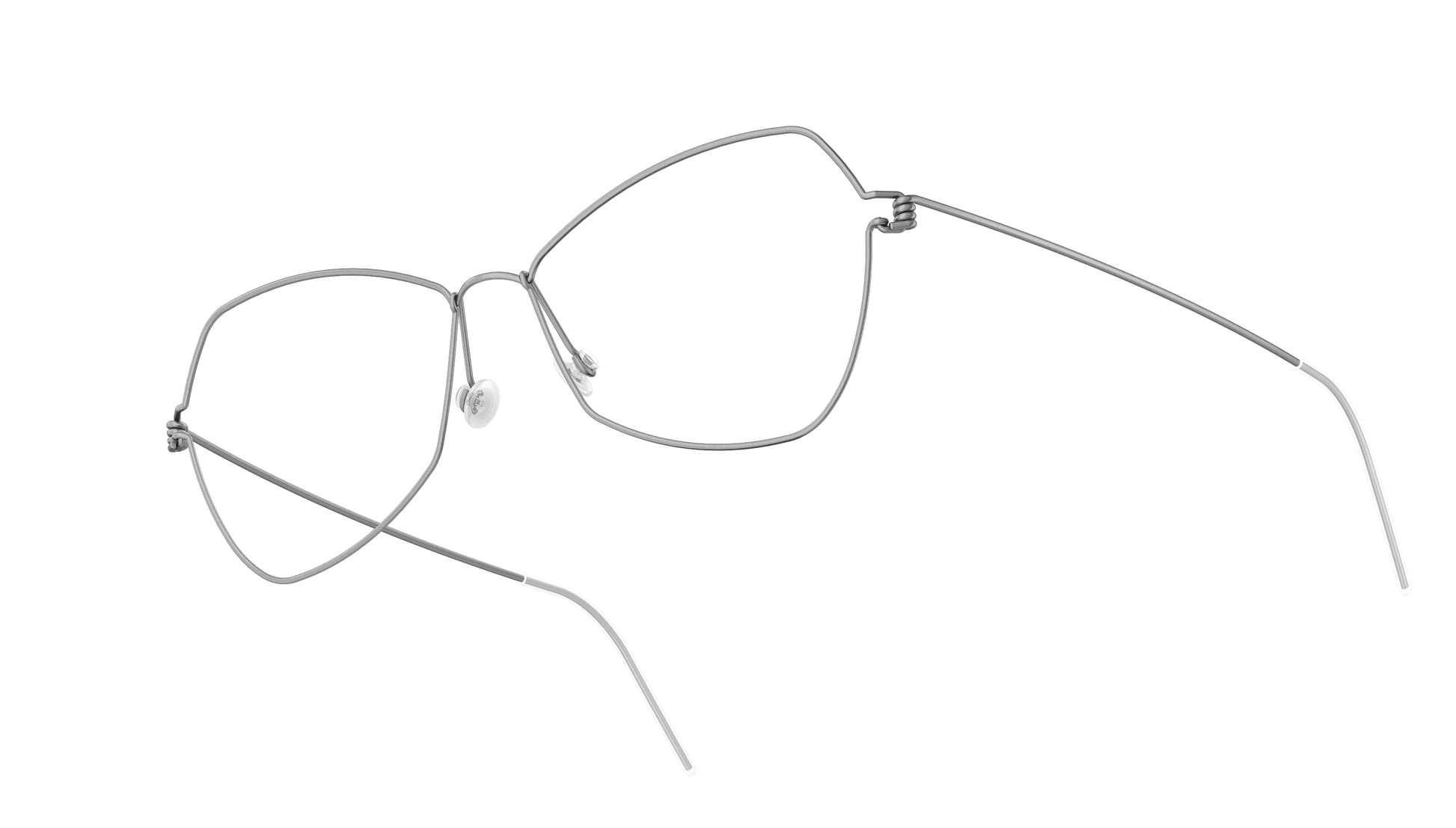 LINDBERG Air Titanium Rim Mathilde — Silver — titanium eyeglasses — angled three-quarter view — official product render