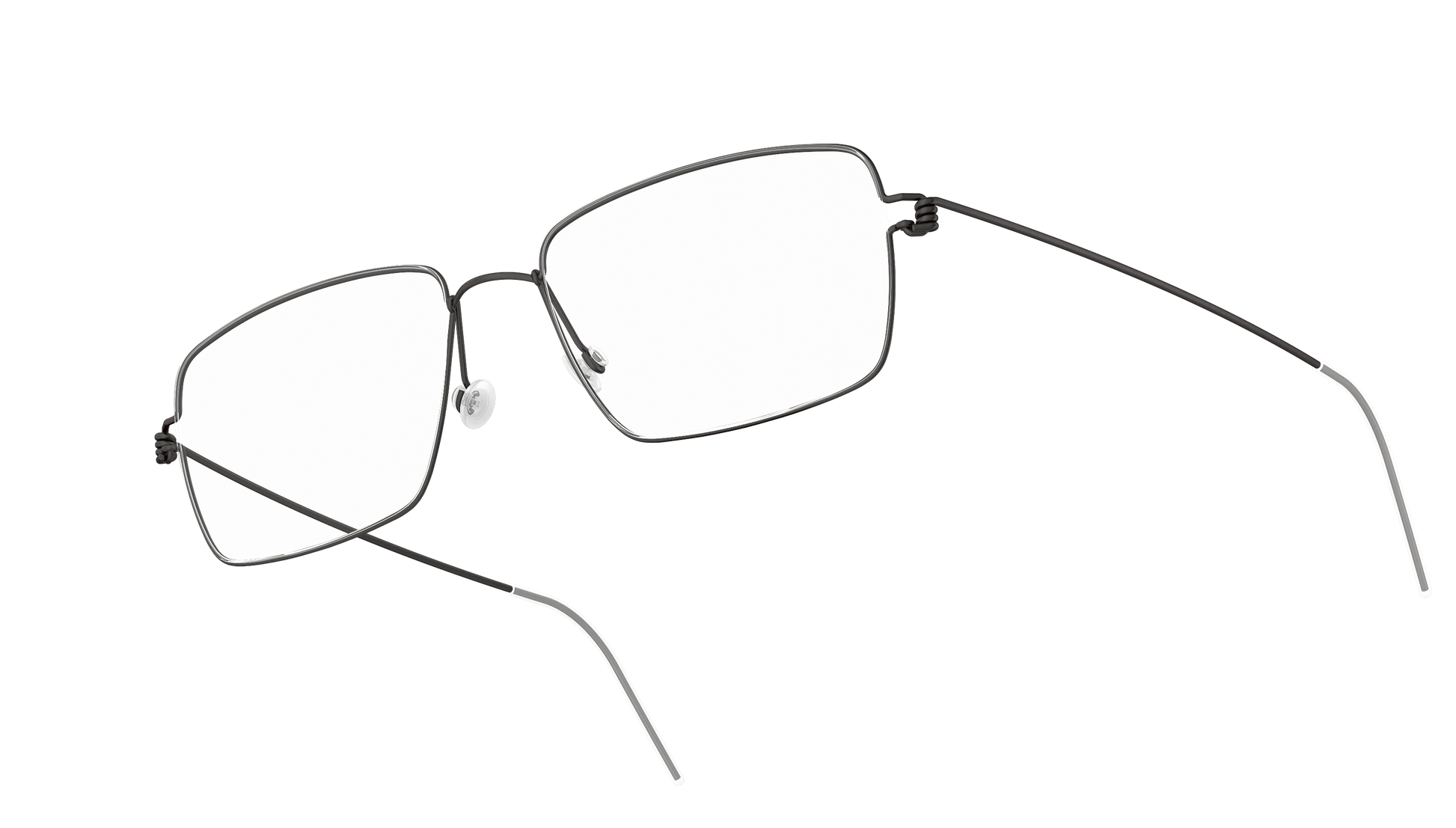 LINDBERG Air Titanium Rim Nikolaj — Black — titanium eyeglasses — angled three-quarter view — official product render