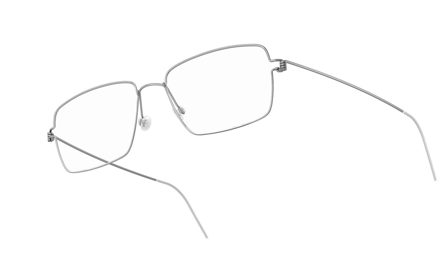 LINDBERG Air Titanium Rim Nikolaj — Silver — titanium eyeglasses — angled three-quarter view — official product render