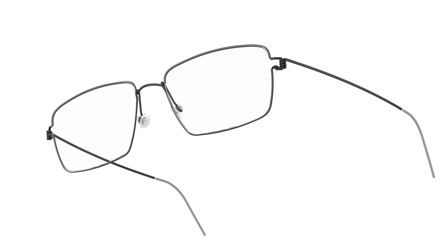 LINDBERG Air Titanium Rim Tim — Black — titanium eyeglasses — angled three-quarter view — official product render