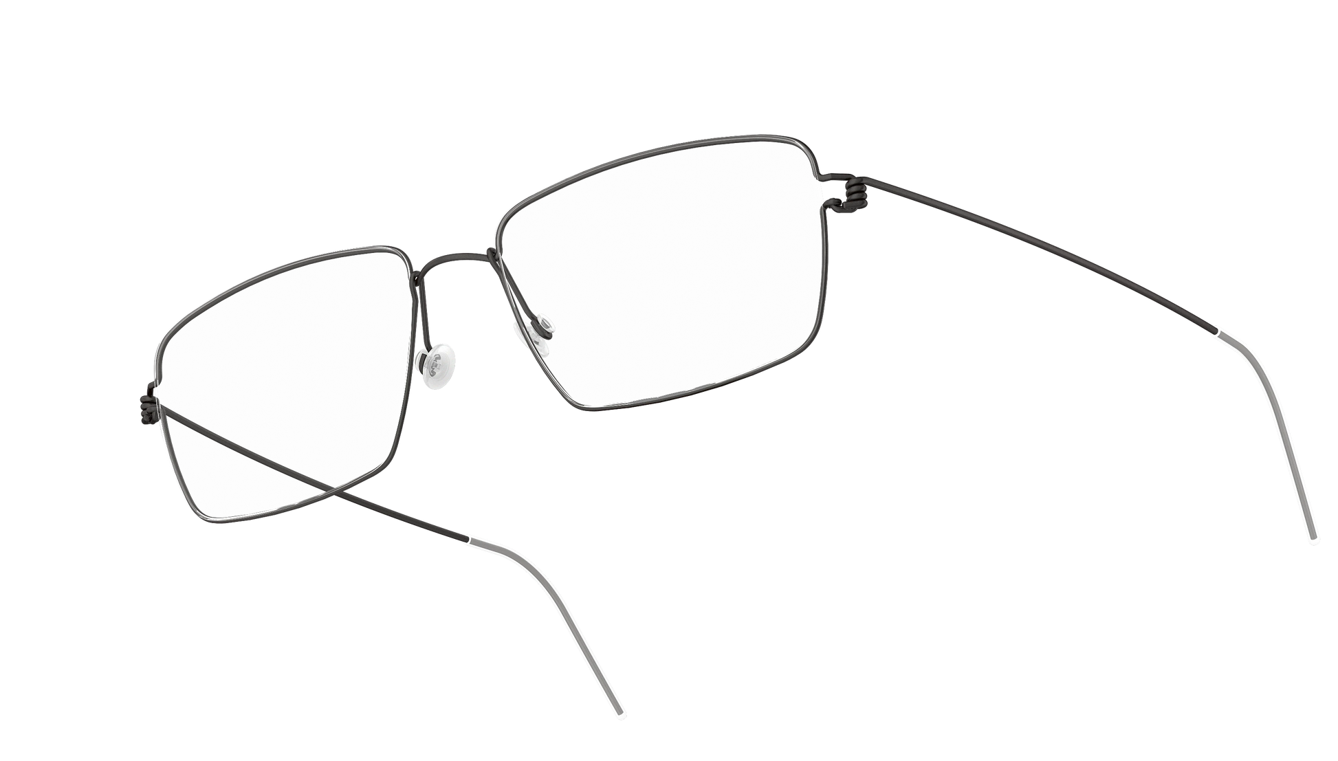 LINDBERG Air Titanium Rim Tim — Black — titanium eyeglasses — angled three-quarter view — official product render