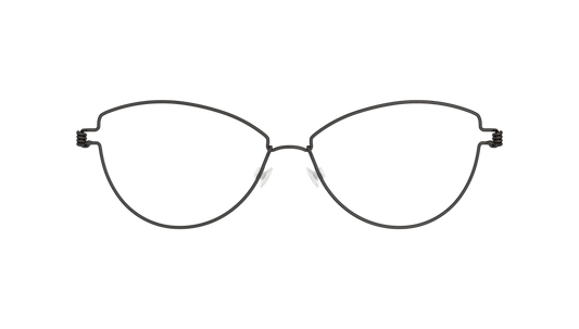 LINDBERG Air Titanium Rim Rachel — Black — titanium eyeglasses — front view — official product render