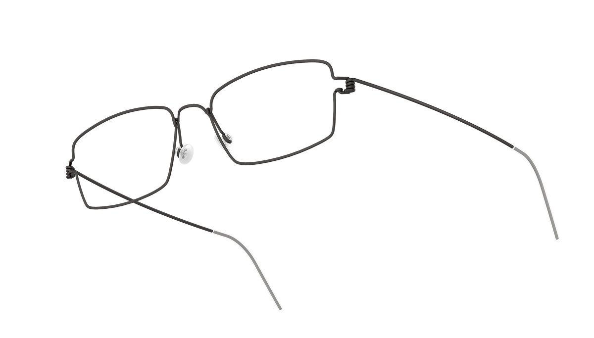 LINDBERG Air Titanium Rim Flemming — Black — titanium eyeglasses — angled three-quarter view — official product render