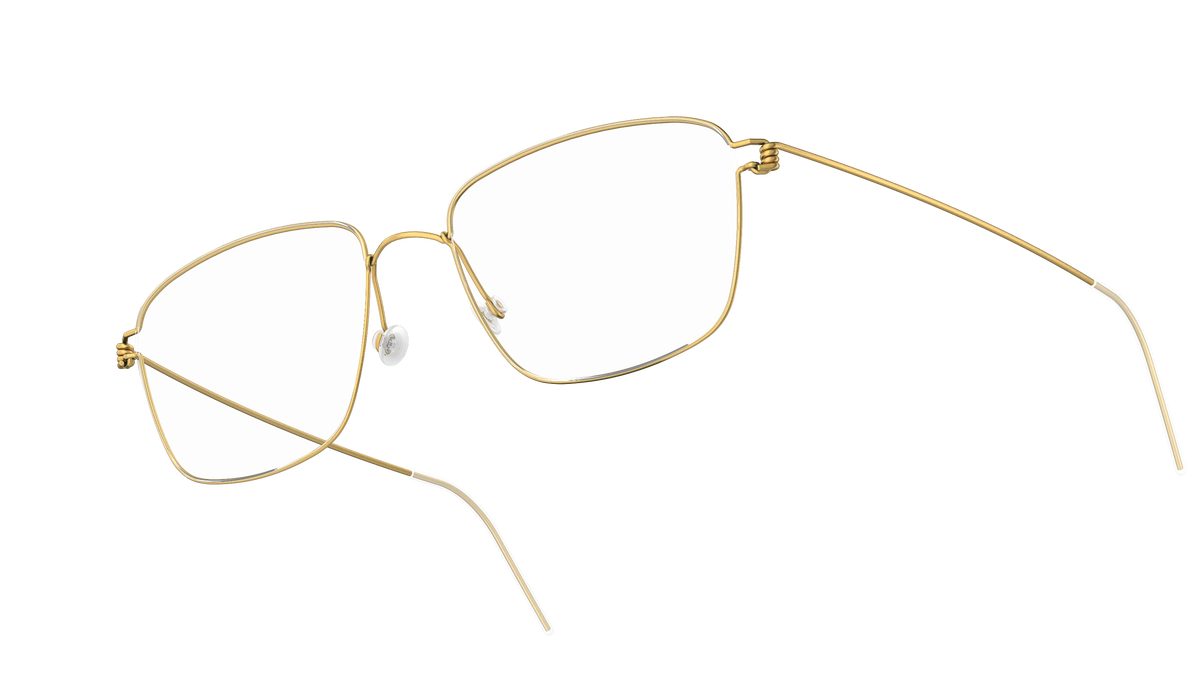 LINDBERG Air Titanium Rim Nicholas — Gold — titanium eyeglasses — angled three-quarter view — official product render