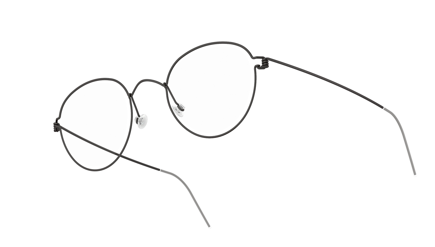 LINDBERG Air Titanium Rim Jackie — Black — titanium eyeglasses — angled three-quarter view — official product render