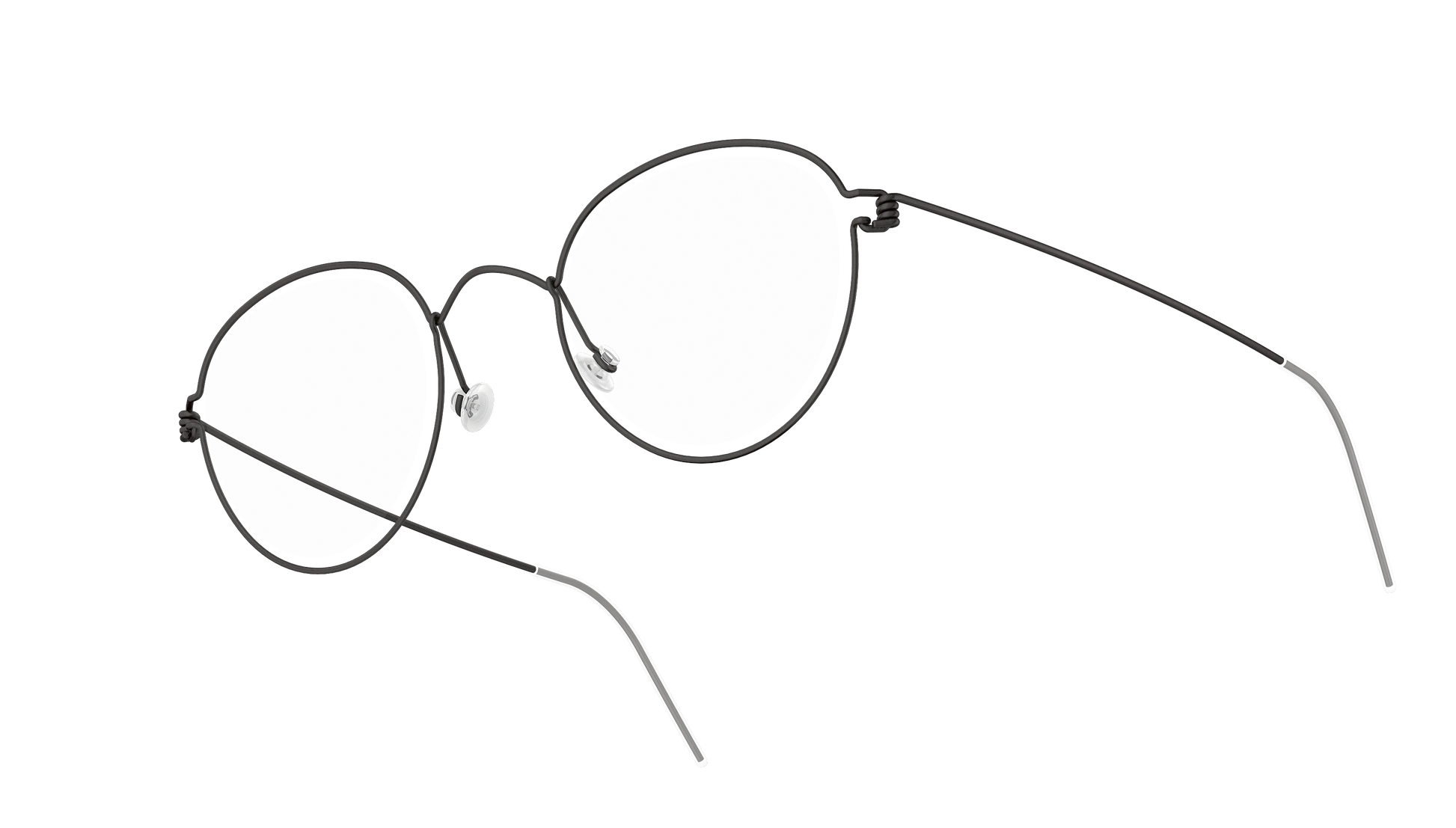 LINDBERG Air Titanium Rim Jackie — Black — titanium eyeglasses — angled three-quarter view — official product render