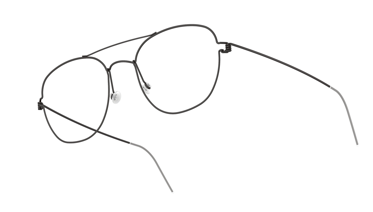 LINDBERG Air Titanium Rim William — Black — titanium eyeglasses — angled three-quarter view — official product render