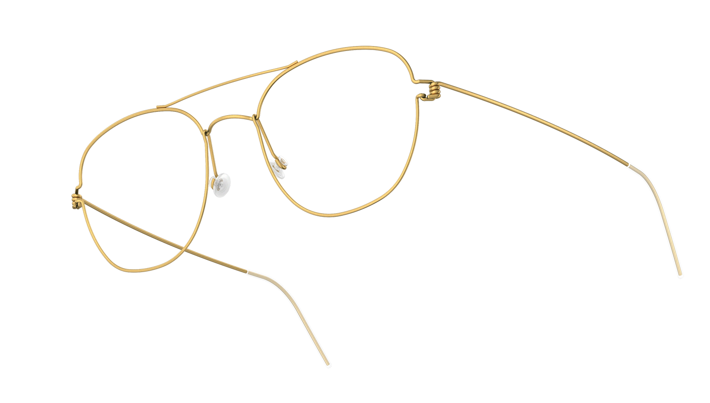 LINDBERG Air Titanium Rim William — Gold — titanium eyeglasses — angled three-quarter view — official product render