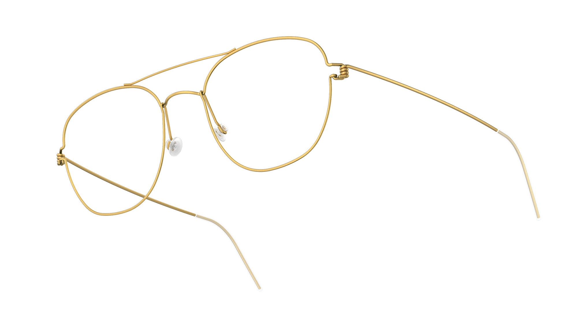 LINDBERG Air Titanium Rim William — Gold — titanium eyeglasses — angled three-quarter view — official product render