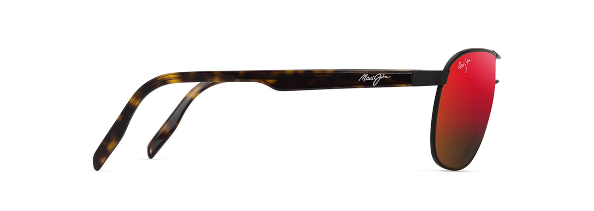 Maui Jim Castles sunglasses in Matte Black & Havana, side view