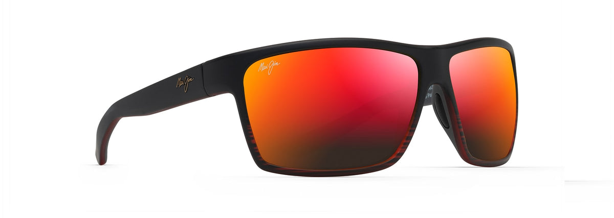 Maui Jim Alenuihaha sunglasses in Burgundy Stripe, angled view