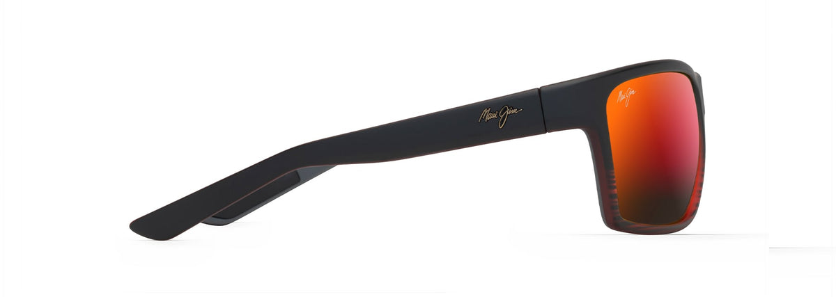 Maui Jim Alenuihaha sunglasses in Burgundy Stripe, side view
