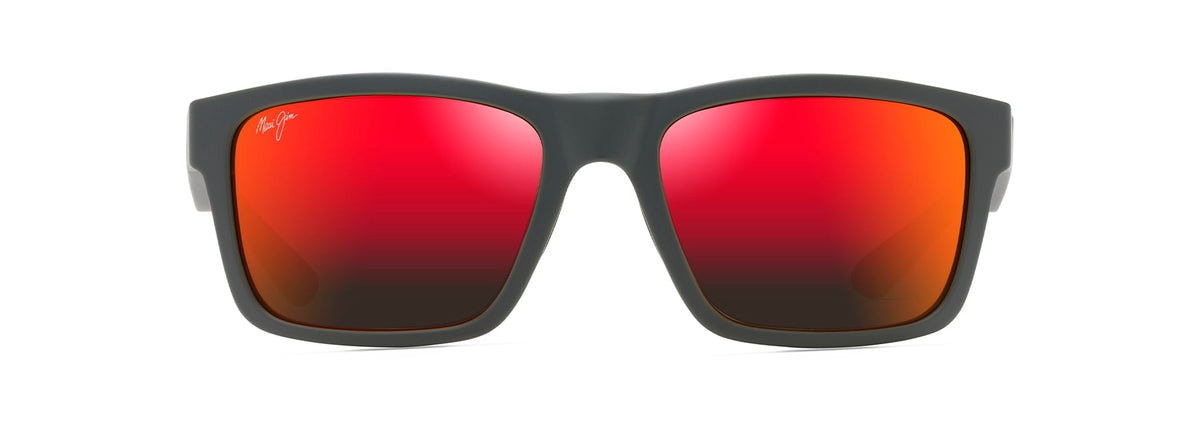 Maui Jim The Flats sunglasses in Matte Dark Grey with Red, front view