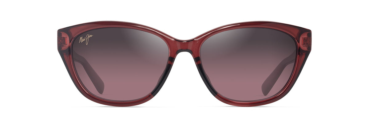 Maui Jim Punono sunglasses in Shiny Transparent Burgundy, front view