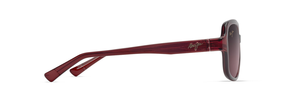 Maui Jim Hiluhilu sunglasses in Shiny Transparent Burgundy, side view