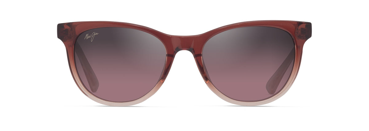 Maui Jim Lonomea sunglasses in Shiny Trans Red to Light Pink, front view