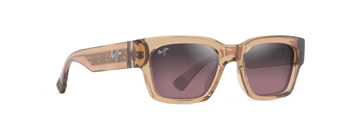 Maui Jim Kenui sunglasses in Shiny Trans Light Pink, angled view