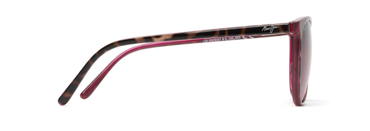Maui Jim Ocean sunglasses in Shiny Tortoise with Raspberry, side view