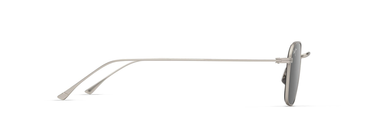 Maui Jim Mekala sunglasses in Matte Silver, side view