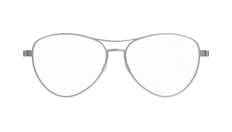LINDBERG STRIP 9746 — Silver — titanium eyeglasses — FRONT — official product render