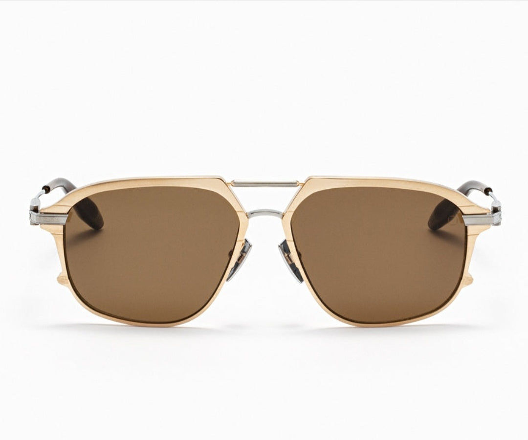 Akoni Icarus Sunglasses in Brushed Gold